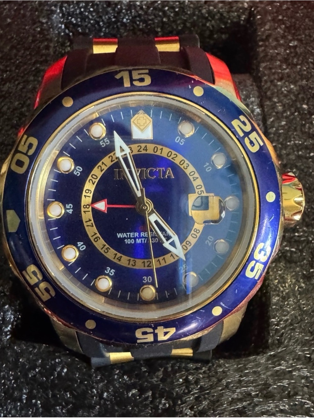 Invicta Blue and Gold Men's Sport Dive Watch